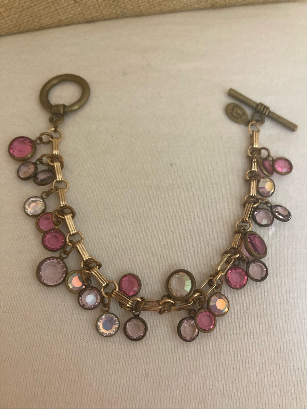 Anne Koplin Shades of Purple Bezel Crystals Bracelet